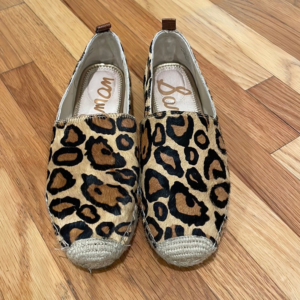 Sam Edelman Khloe Espadrilles Women's 6.5 M Leopard Slip On Calf Hair Leather